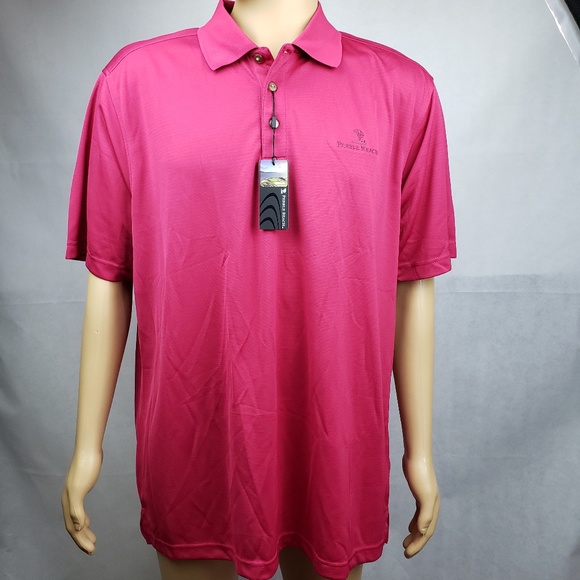 NWT Pebble Beach Performance Polo Red - Picture 1 of 4